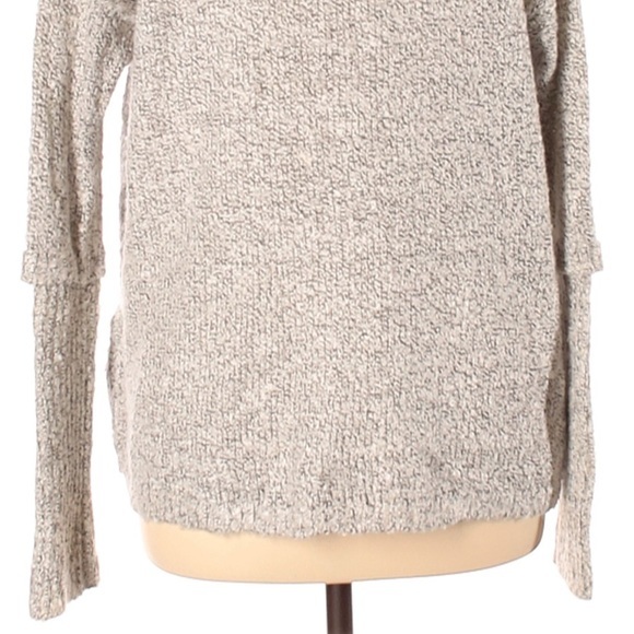 BCBGeneration M/L light grey sweater Shaw collar open front long sleeve w ruffle - Picture 9 of 14